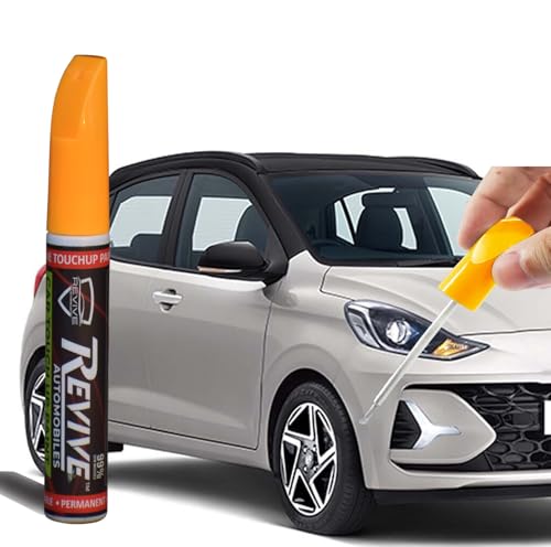 Image of Revive touchup paint pen compatible with Hyundai Grand i10 Nios colors, factory Quality & matched 2K paint (Typhoon Silver (T2X))