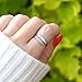 HOLINSE Just Breathe Ring for Women, Adjustable Heart Ring, Stainless Steel Spiral Wrap Healing Rings, Inspirational & Heart felt Gift (Silver, 7)