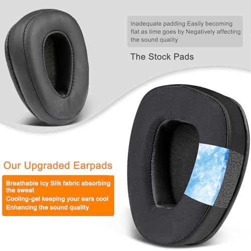 SOULWIT Cooling Earpads para BlueParrott B650/S650(650XT) Noise Cancelling Bluetooth Headset, Almohadillas de Espuma de Alta Densidad - CG Negro miniatura 6