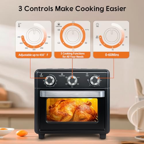 10QT Air Fryer Toaster Oven Combo Interior