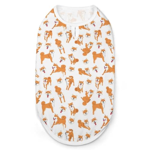 ペット服 柴犬 犬柄 犬服 ペットウェア Tシャツ パーカー 袖なし 犬の服 タンクトップ タンクトップ クールベスト 通気性 ファッション S-2XL