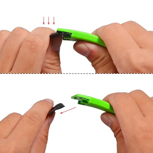 Image of EHDIS 1.5 inch Plastic Razor Scraper with 10pcs Double Edged Plastic Blades for Removing Labels Stickers Decals on Glass Windows