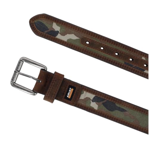 ARIAT Men's Camo Ribbon Work Belt with Roller Buckle, 34, Brown3