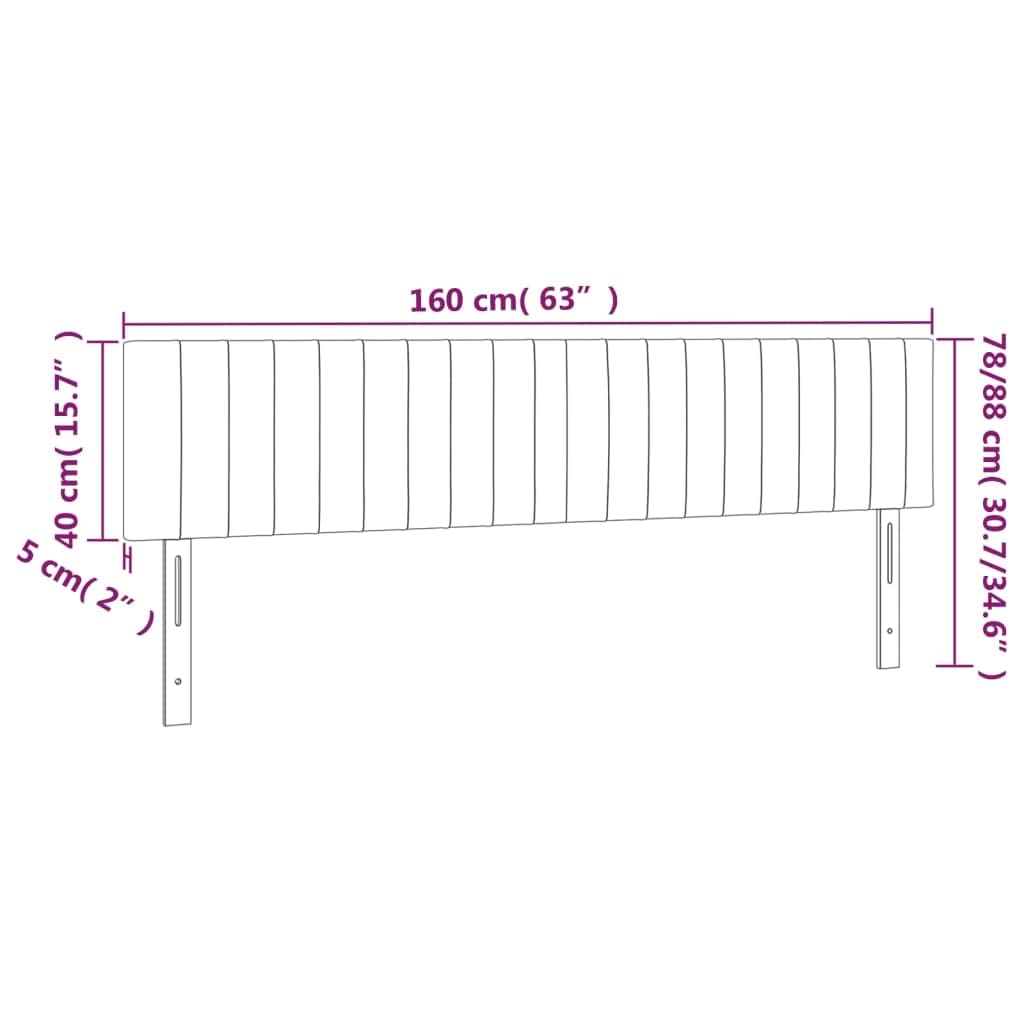 vidaXL Cabeceros Tela Crema 160x5x78/88 cm