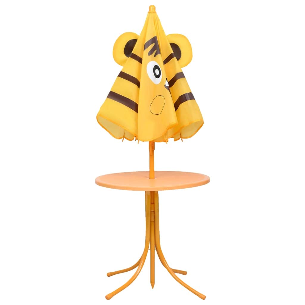 Salon de jardin 3 pièces avec parasol pour enfant Jaune