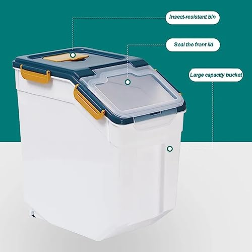 Qiveno 25 lb Flour Bin with Wheels