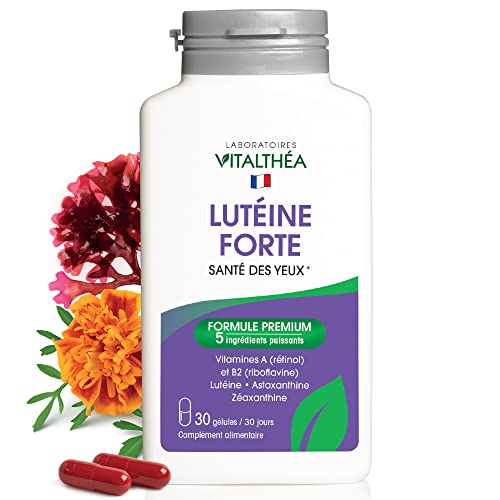 Lutéine Forte - Vitamine A Rétinol - Vitamine B2 I Complément Alimentaire pour Les Yeux - Améliore Votre Vision I Lutte Contre la fatigue Oculaire I Protège Vos Yeux - 30 Gélules