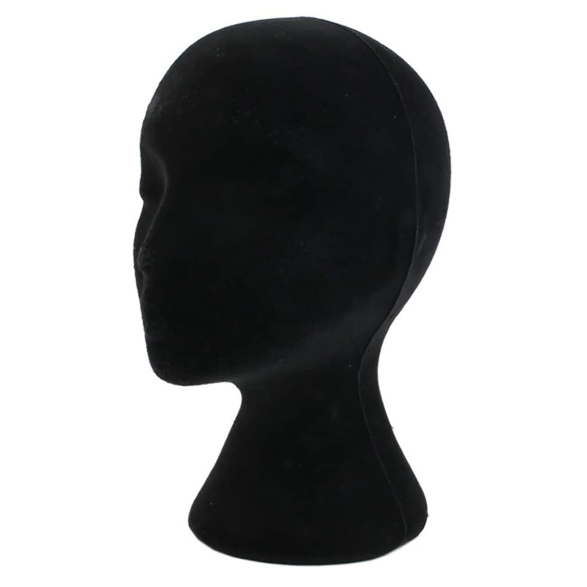 Licsaliwe Black Styrofoam Mannequin Head, Portable Display - Foam Head Stand For Wigs, Hats, Headwear,