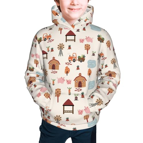 Cartoon Village Map Kid Hoodies Boys Sweatshirts Girls Pullover with Pocket3