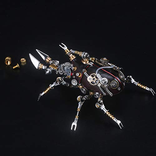 Rompecabezas de metal 3D: kit de modelo mecánico de unicornio e insectos con 324 piezas 3