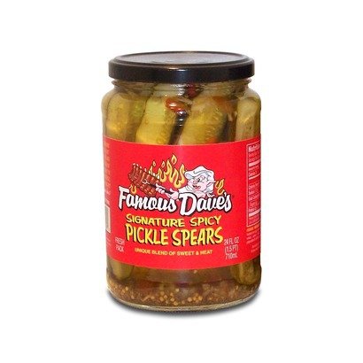 Famous Dave Spicy Pickle Spears, 24 oz (Pack of 12)