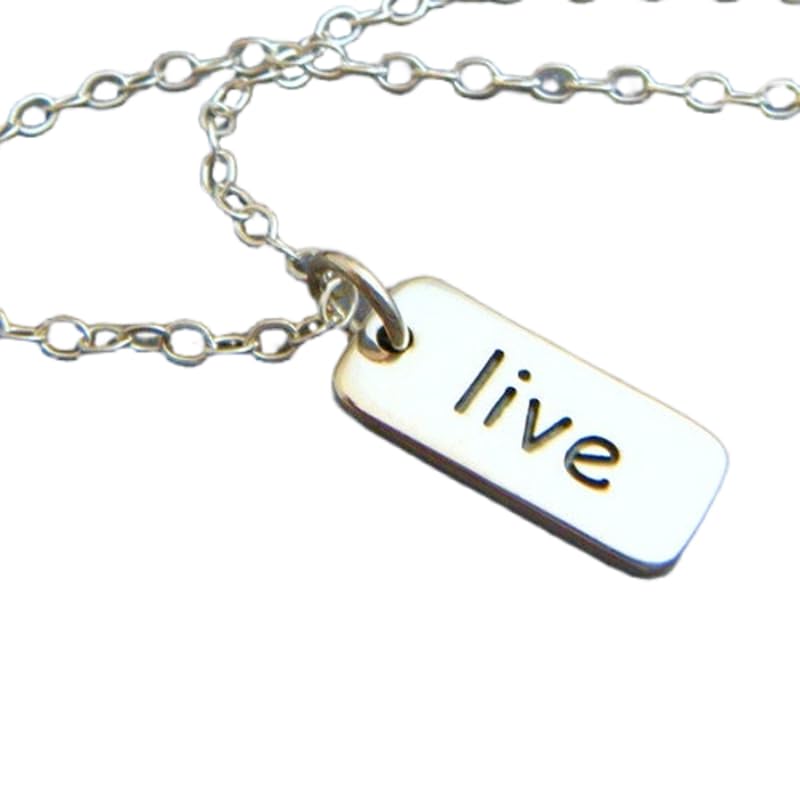 Collier en argent sterling 925 LKBEADS au pendentif gravé d'une devise intemporelle