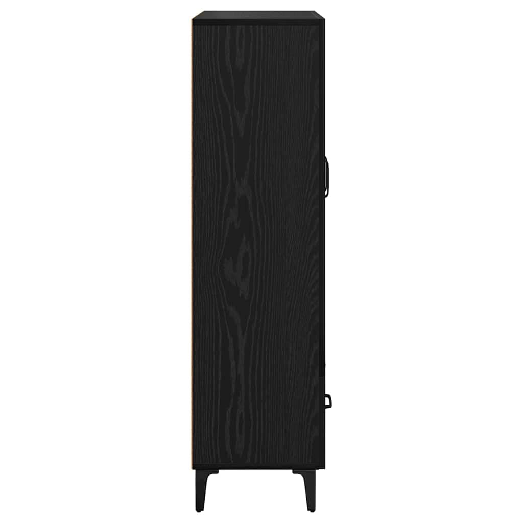 Wysoka szafka z szufladą Czarny Dąb 70 x 31 x 115 cm nowoczesna szafka do salonu z drewna inżynieryjnego pojemna komoda z szufladami do przechowywania