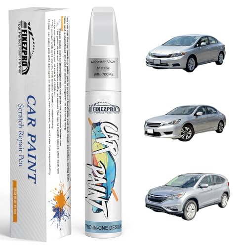 Image of NH-700M Alabaster Silver Metallic Car Touch Up Paint for Honda, Color Match Auto Paint Repair Pen,Professional Car Scratch Repair Remover Pen Quick Drying, Easy to Use