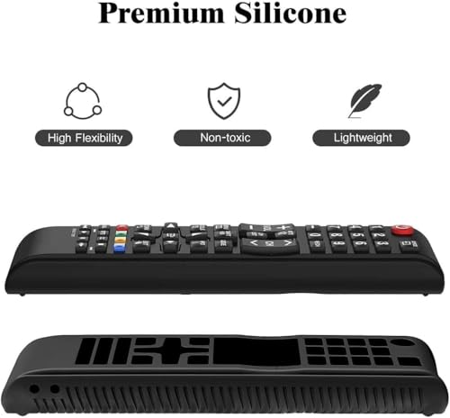Image of RAYA Silicone Cover Compatible with Samsung Smart TV Remote BN59-01315 / Foxsky TV /X Electron TV Remote Protective Case with Lanyard [R emote NOT Included] (Black)