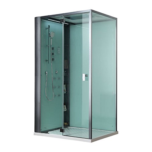 EAGO Dampfdusche DZ987- 1F9 weiß/ 120×90/ links