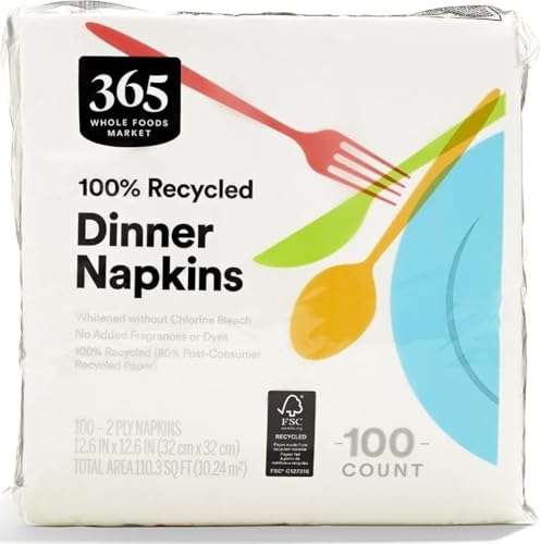 Image of 365 by Whole Foods Market, Dinner Napkins, 2-Ply, 100 Count