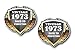 Sticar-It Ltd 2pcs Of 1973 Año Fecha Escudo Retro Clásico Vinilo Coche Casco de Moto Cafe Racer Pegatina Insignia Each 55x50mm Aprox.