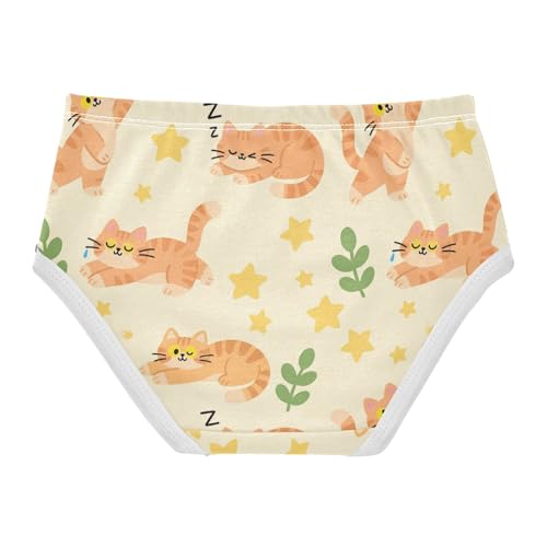 Girls' Underwear Cute Cat Yellow Toddle Brief Panties 203012022