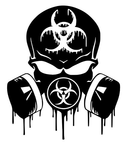 Blk Skull Dripping Biohazard Respirator Decal Vinyl Sticker Graphics|UR Impressions|Cars Trucks SUV Vans Walls Windows Laptop|Black|5.5 X 5 Inch|URI349-B