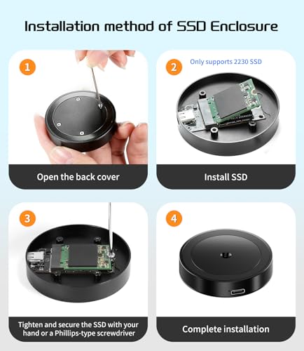 Carcasa magnética para SSD M.2 NVMe USB-C miniatura 3