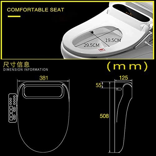 Electric Bidet Toilet Seat, Intelligent Toilet Heated Seat, WC Toilet Bidet Cover, Self Cleaning Nozzle, LED Display, WC Toilet Bidet Cover Toilet Seat Lid