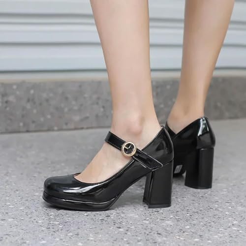 Zapatos cómodos de oficina estilo Mary Jane vintage para mujer 4