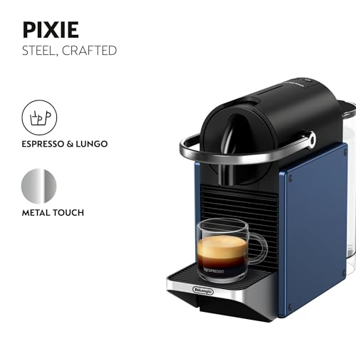 Image of Nespresso Pixie De'Longhi Espresso Machine, Dark Blue