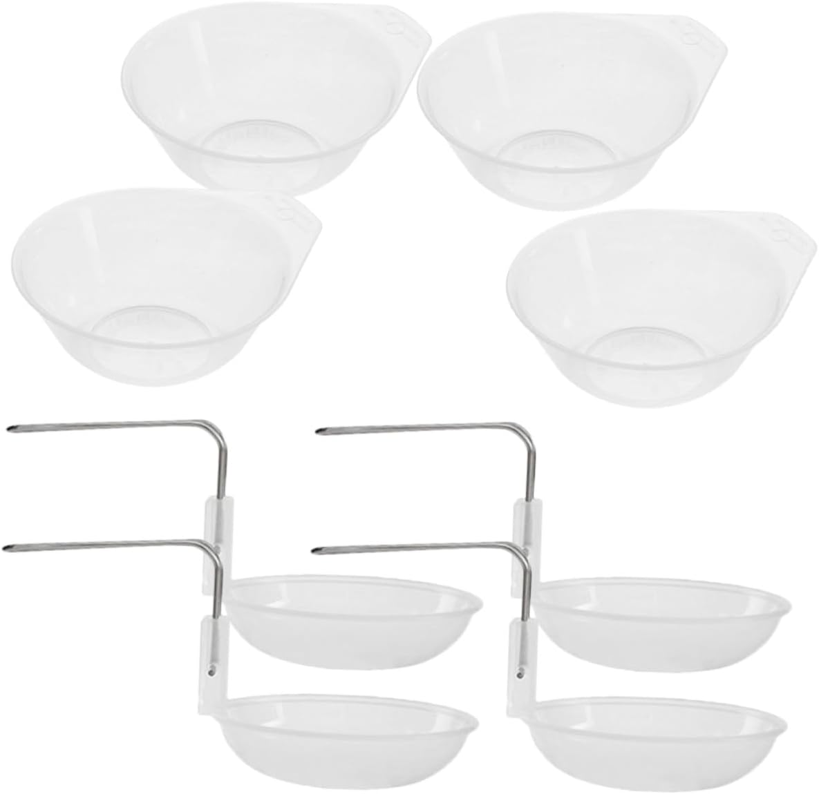 FRCOLOR Portable Plastic Camping Bowl and Soup Spoon Set, Pp Material, 4pcs Outdoor Serving Bowls with Spoons for Barbecue and Hiking