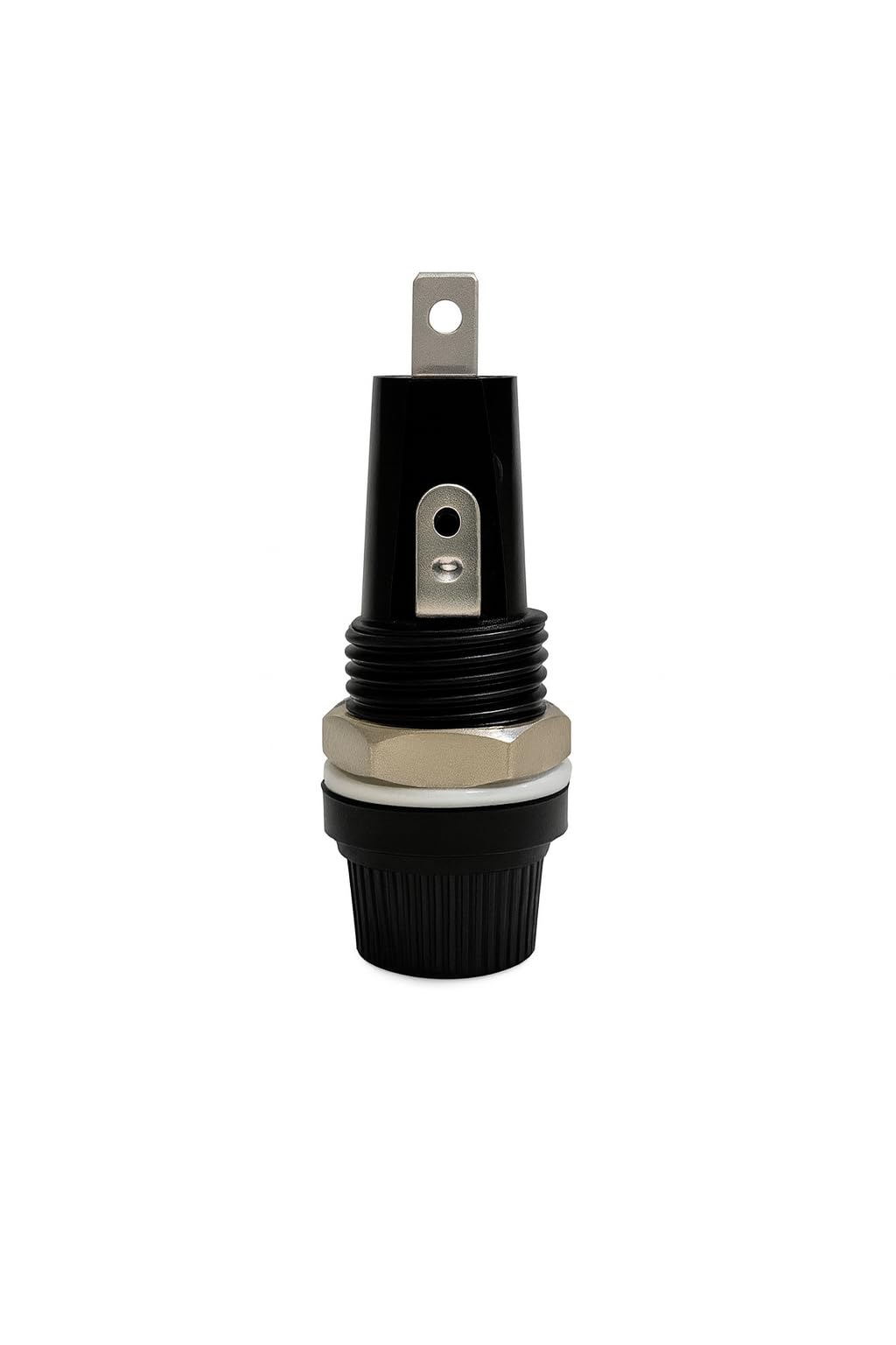 Big Bakelite Fuse Holder, Black, 50mm Length, Heat Resistant, Flame Retardant Construction, Heavy Brass Contact, 4mm Nut, Rubber Gasket Kit Included-image-39