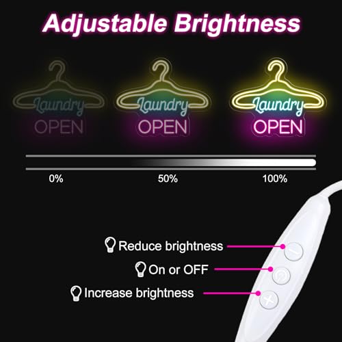 Image of Laundry Neon Sign Laundromat Led Light Lightlaunderette Wall Art