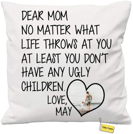 Best Mom Ever Custom Personalized Photo Mothers Day Birthday Gift for Mom Rectangle Standard Size SofaCouchBedroom Pillowcase Pillowslip Pillow Case