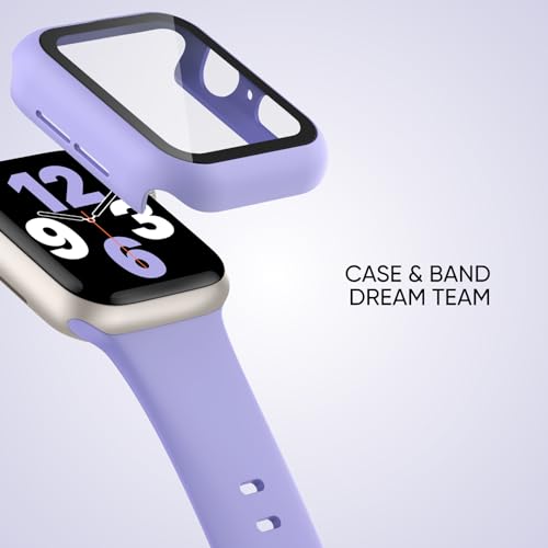Image of Adorique 3-in-1 Compatible for Apple Watch Band 40mm 41mm 42mm 44mm 45mm 46mm, Soft Silicone Sport Strap for iWatch Series SE 10 9 8 7 6 5 4 3