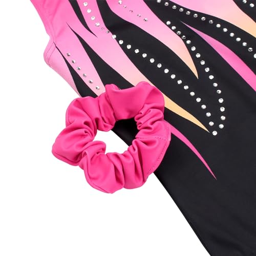 Image of MODAFANS Leotards for Girls Gymnastics with Shorts Dance unitards Tumbling Biketards with Hair Scrunchie for3-13T