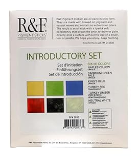 R&F Handmade Paints - Professional Oil Pigment Stick, Introductory Colors, Set of 6