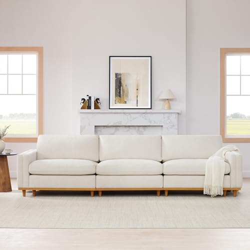Image of CHITA 118 inch Super Large Sectional Modular Sofa, Down Filled, 3 Seat, Linen