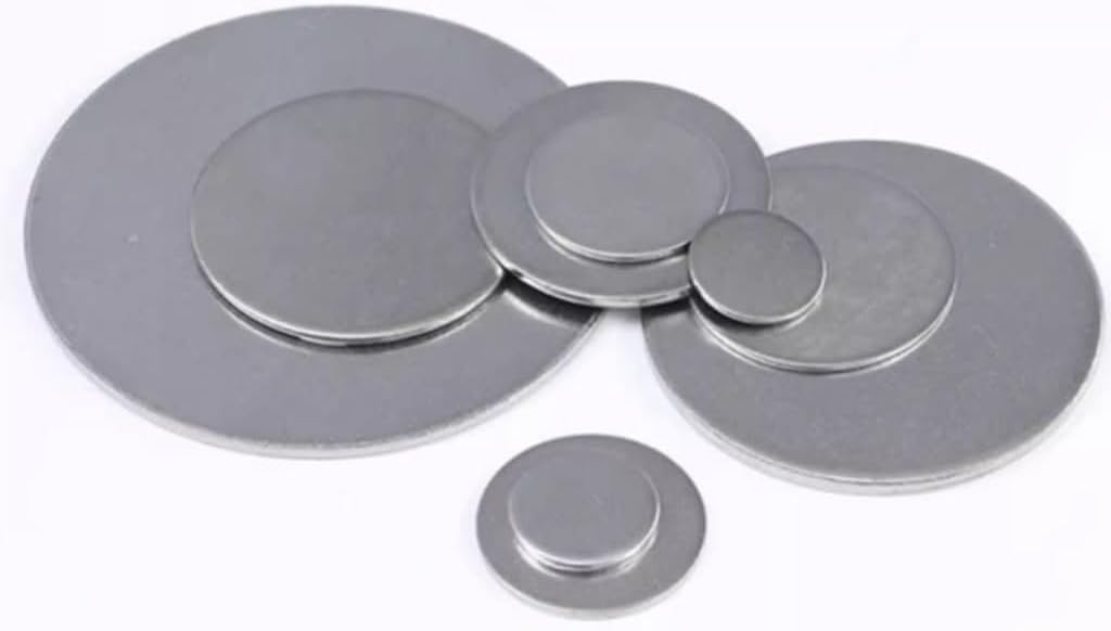 Stainless Steel Metal Round Sheet, 304 Disc 6-14mm X 1/1.1/1.3/1.8mm Pack of 20(9mm*1mm(20pcs))
