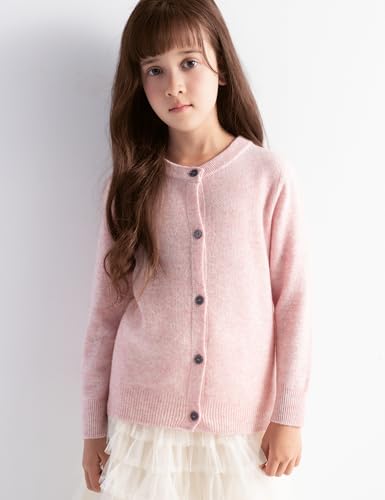 Girls 100% Merino Wool Cardigan Fall Winter First-Line Ready to Wear Crewneck Long Sleeve Seamless Sweater4