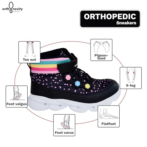 Orthopedic Comfort Children's High Top Sneakers by Ortho Gravity (Light Up)4