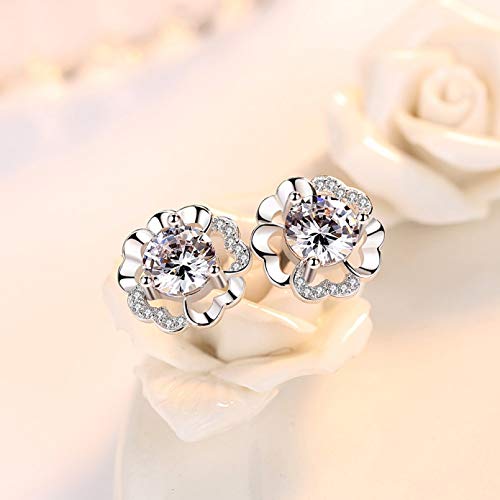 Boucles d'oreilles en argent 925 fleur de prunier vintage en cristal violet