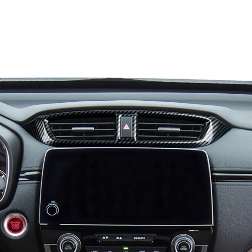Image of Center Air Vent Outlet Panel Decals for Honda CR-V 2017-2022 Accessories CRV ABS Carbon Fiber Stickers