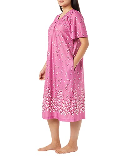 Image of AmeriMark Casual Women's Patio Muumuu House Dress Loose Comfortable Short Sleeve Sun Dress Lounger Gown Sleepwear for Ladies