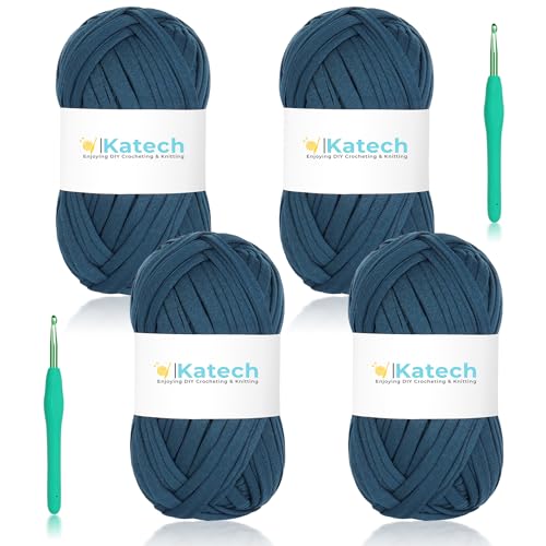 Image of Katech 400g T-Shirt Yarn for Crocheting- Dark Blue