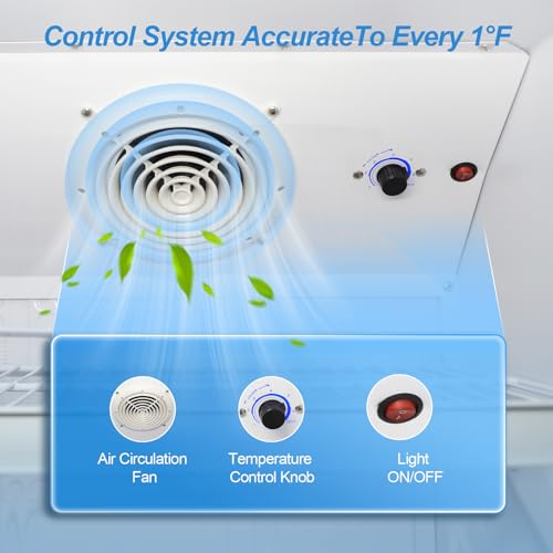 Image of Tylza Commercial Refrigerator with Glass Door Display Beverage Fridge, 360L Upright Beverage Cooler Merchandiser with Rebound Door, Fast Cooling, Low Noise, White