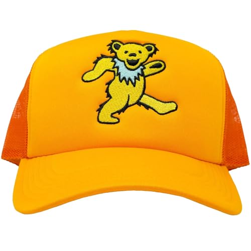 Image of Ripple Junction Grateful Dead Snap Back Structured Trucker Hat Embroidered Dancing Bear Steal Your Face Officially Licensed