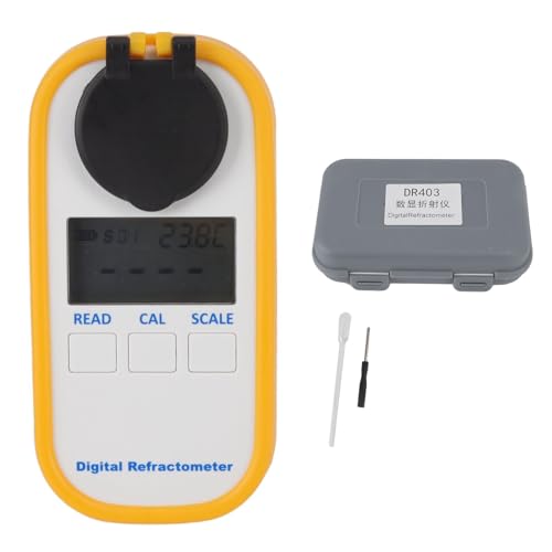Stylebest Digital Refractometer, One Click Test with Large LCD Screen, 3s Fast Results for Measuring Refractive Index and Temperature, Portable with AAA Battery and Cover