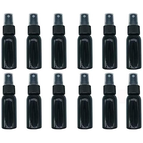 KAPTIN 30ml / 1 Ounce Spray Bottles Refillable Fine Mist Spray Bottles Perfume Sprayer Bottle Cosmetic Atomizers PET Spray Bottles for Cleaning (36Pcs, Black) Cover