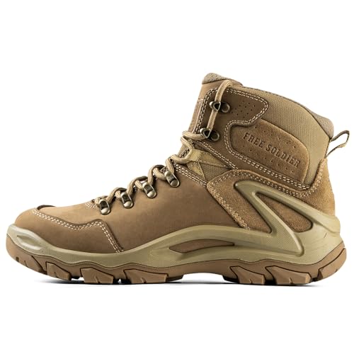 FREE SOLDIER Mens Waterproof Tactical Hiking Boots Combat Work Boots Desert Military Boots