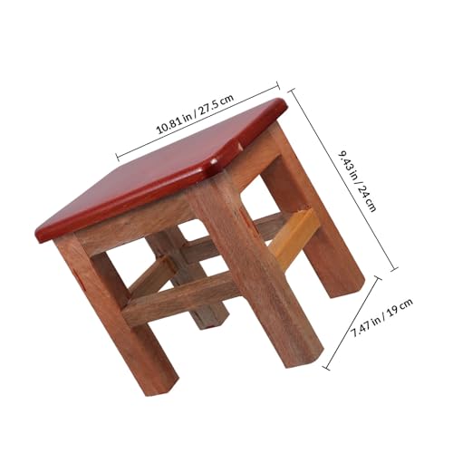 Tabouret en bois massif compact : la solution marchepied rustique - 4