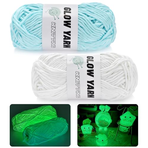 2 Rolls Yarn for Crocheting - Glow in The Dark...